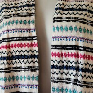 Talbots cardigan sweater jacket sz LP colorful stripe pattern nice condition
